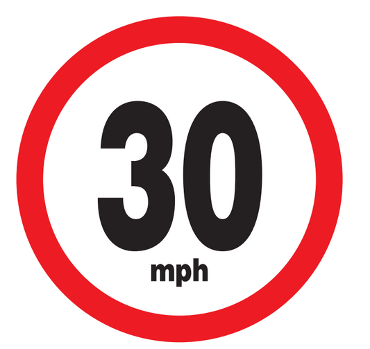 Maximum Speed Limit 30 in mph