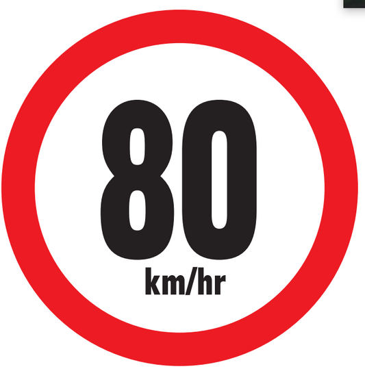 Maximum Speed Limit 80 in km/h